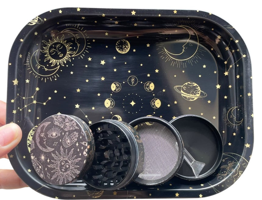 Moon and Star Tray and Grinder Combo.