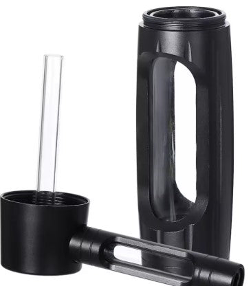 Portable Metal Smoking Pipe with 155mm Glass