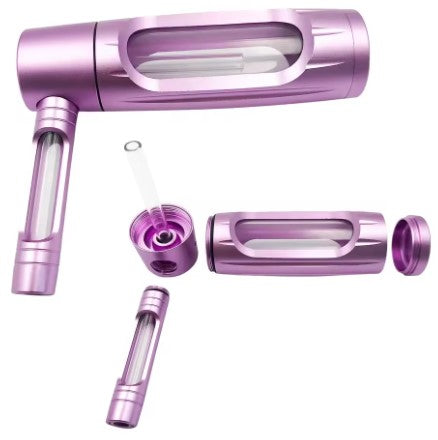 Portable Metal Smoking Pipe with 155mm Glass