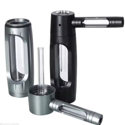 Portable Metal Smoking Pipe with 155mm Glass